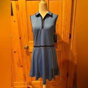 Pro Tour Sleeveless Essential Color Block Flounce Polo Dress NWT M